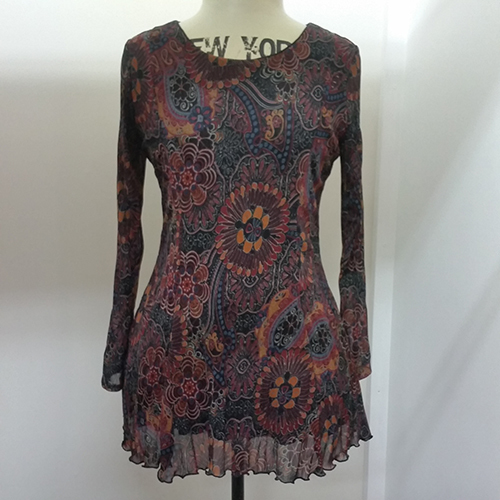 ​red crush mesh paisley tunic
