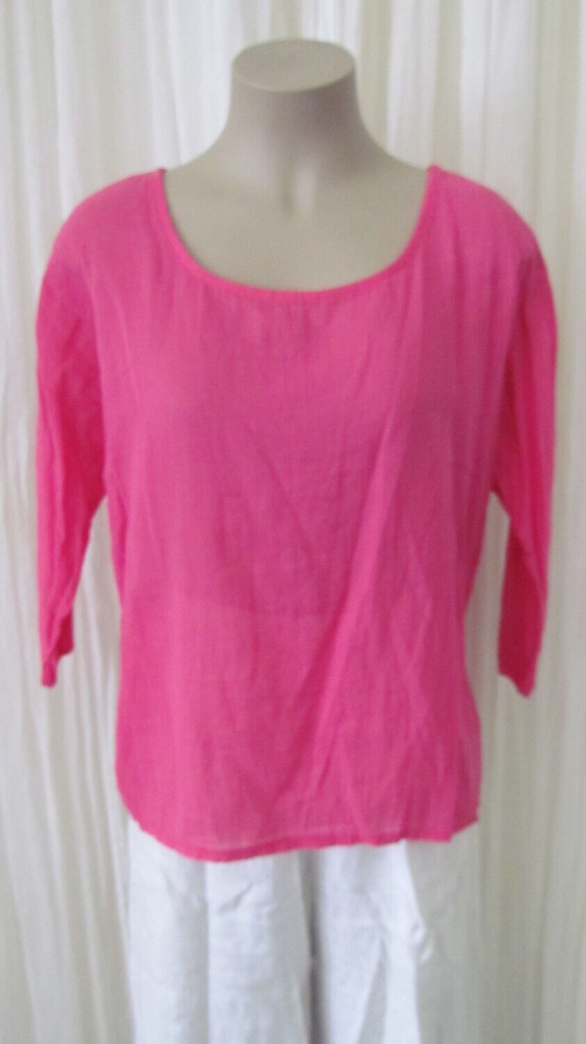 Fuchsia Cotton Linen Mix Top