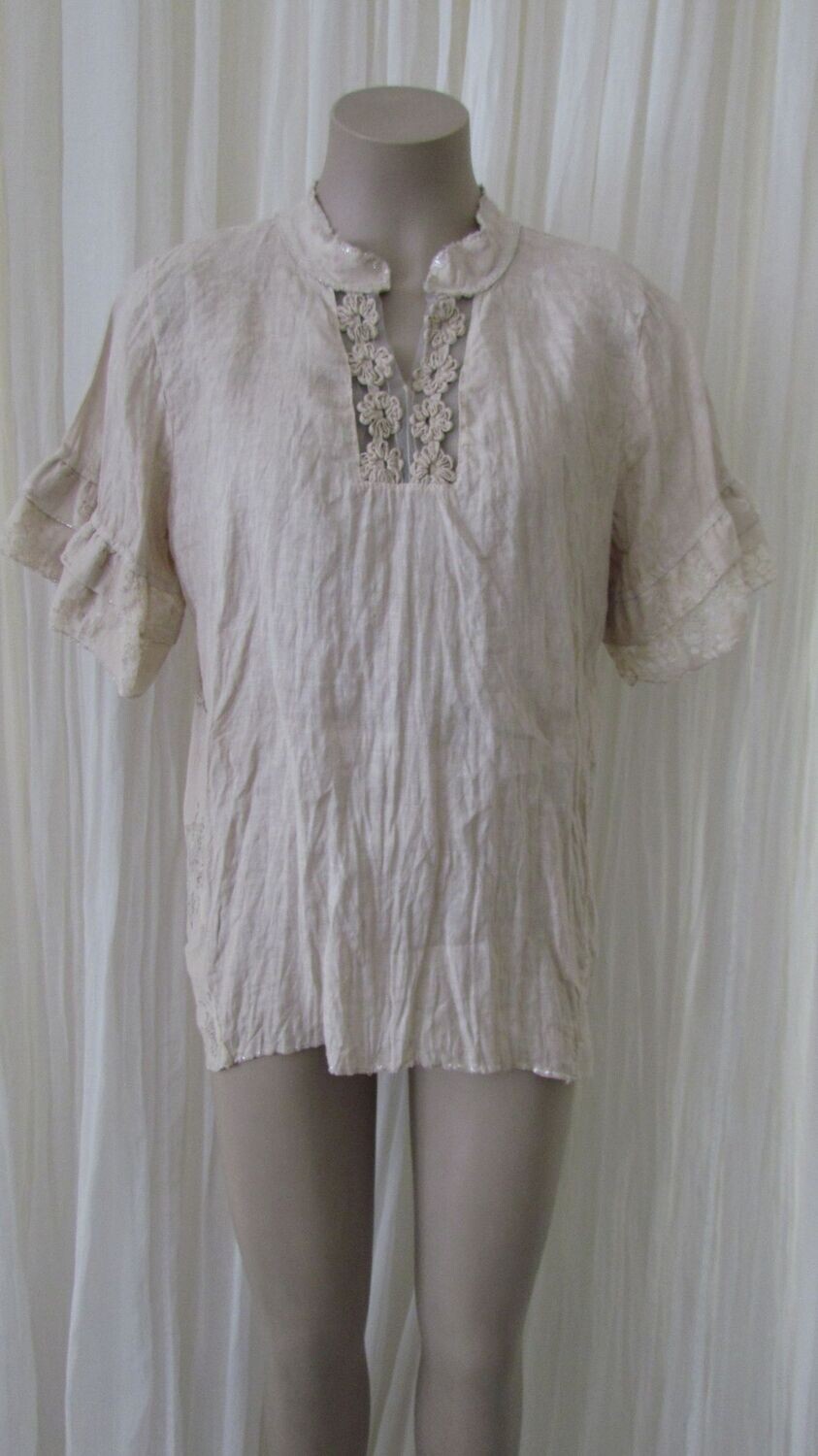 Beige Linen Top