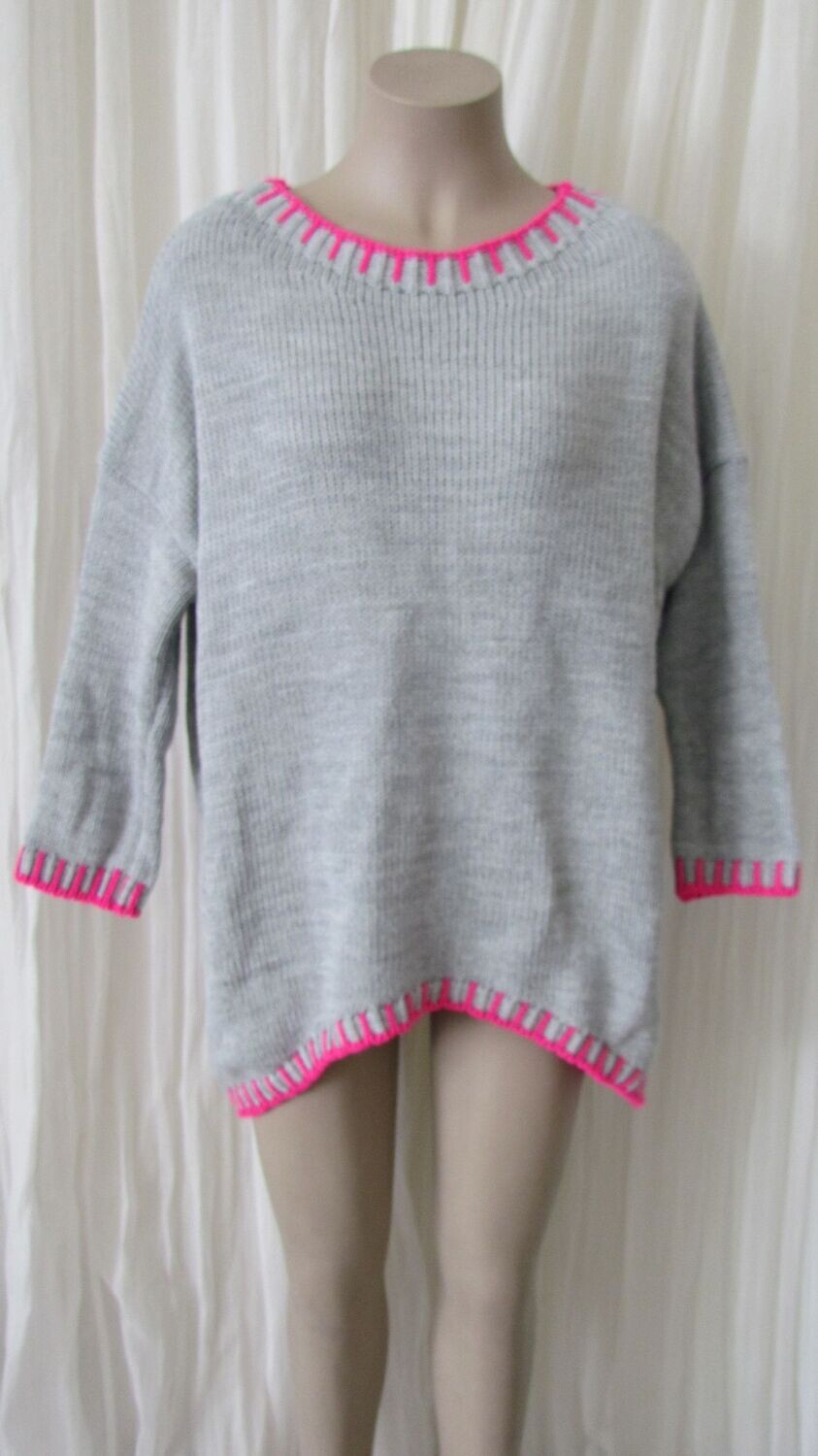 Silver Blanket Stitch Knit Wool Jumper