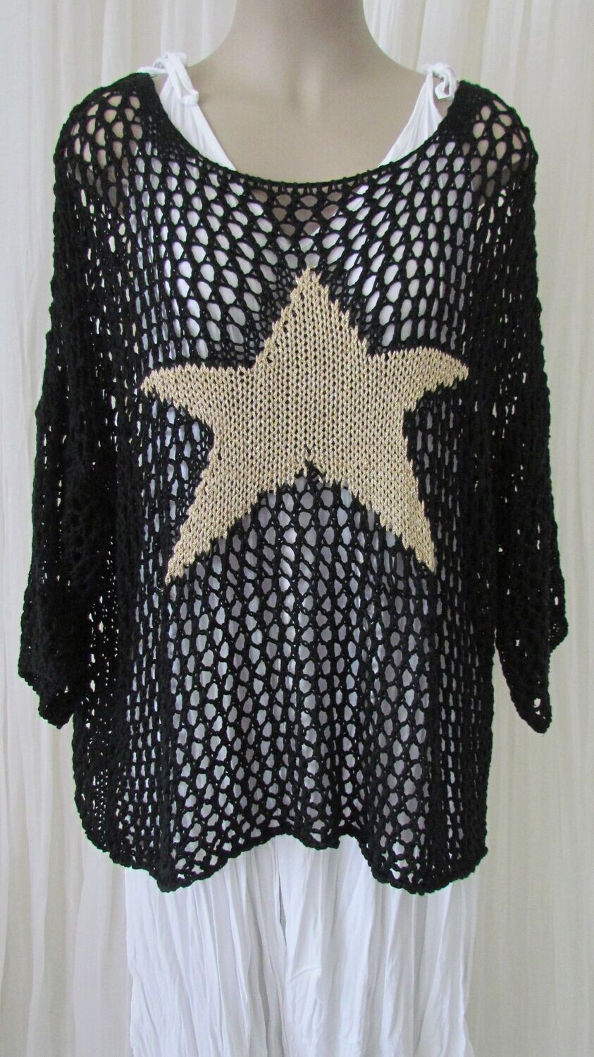Black Sassy Star Crochet Top