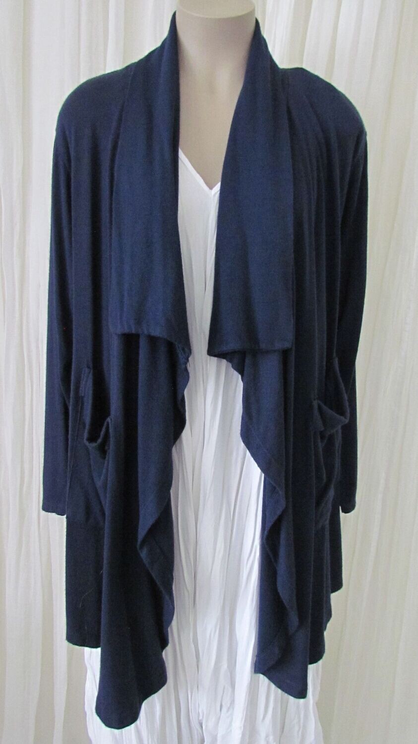 Navy Waterfall Cardi