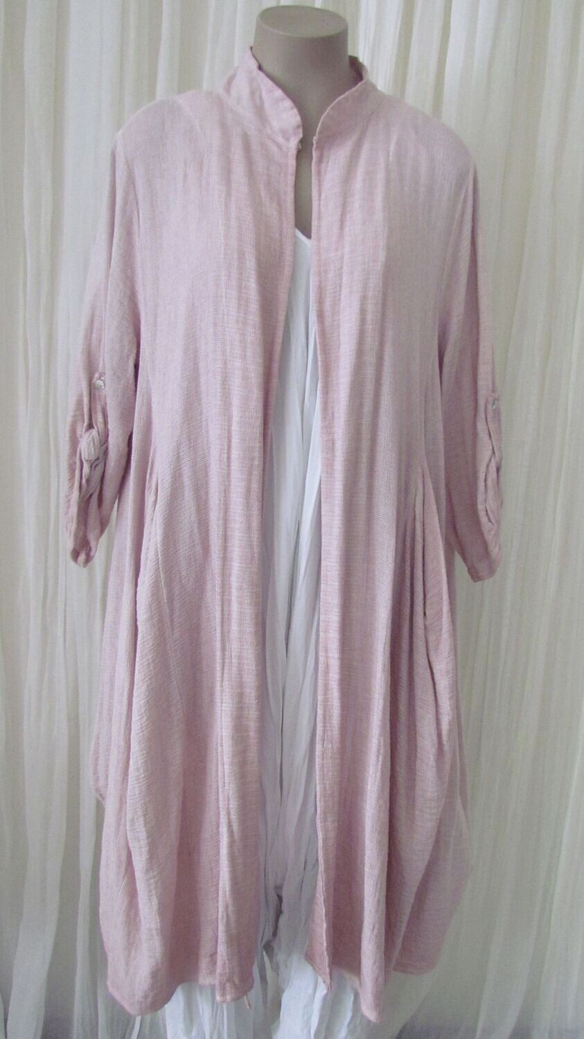 Pink Open Front Jacket