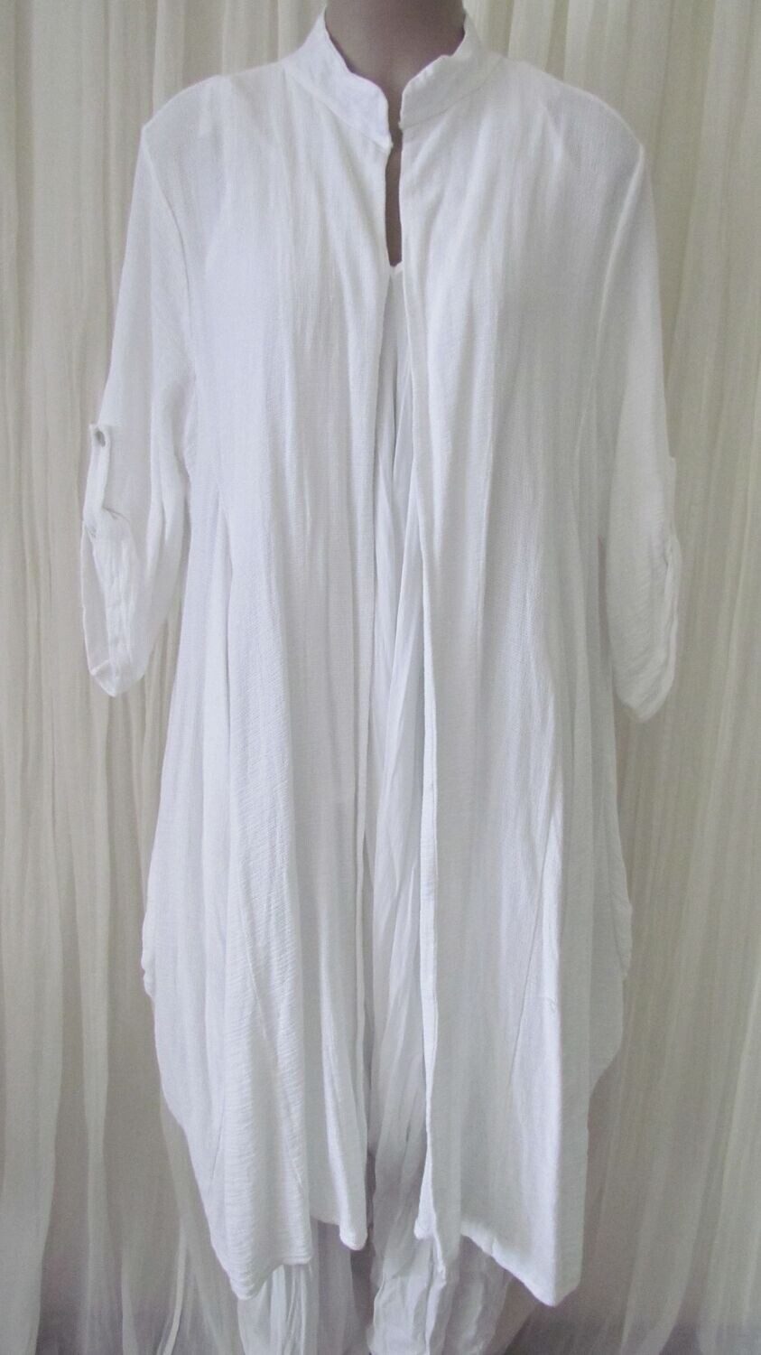 White Open Front Jacket