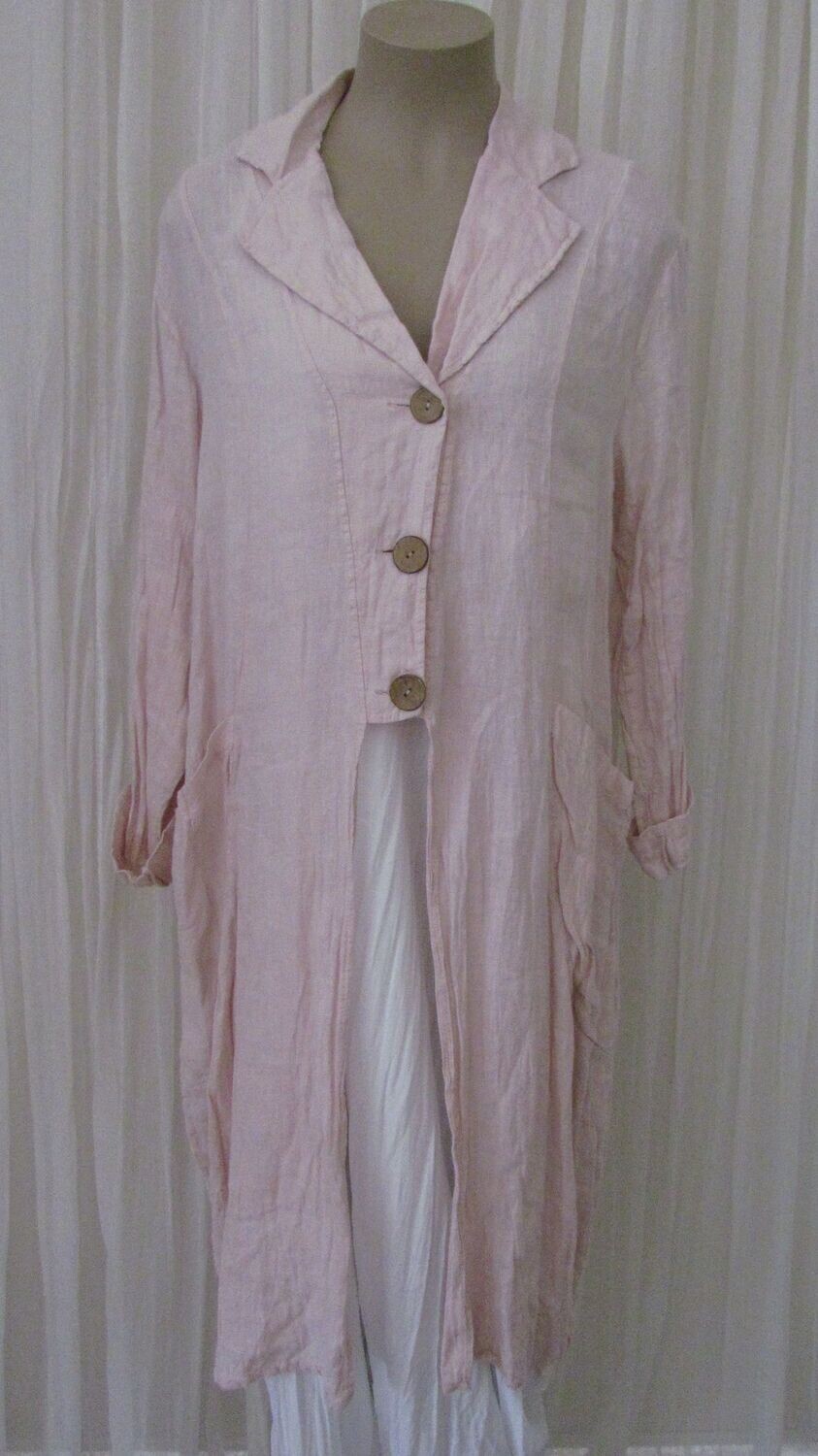 Pink Linen Coat