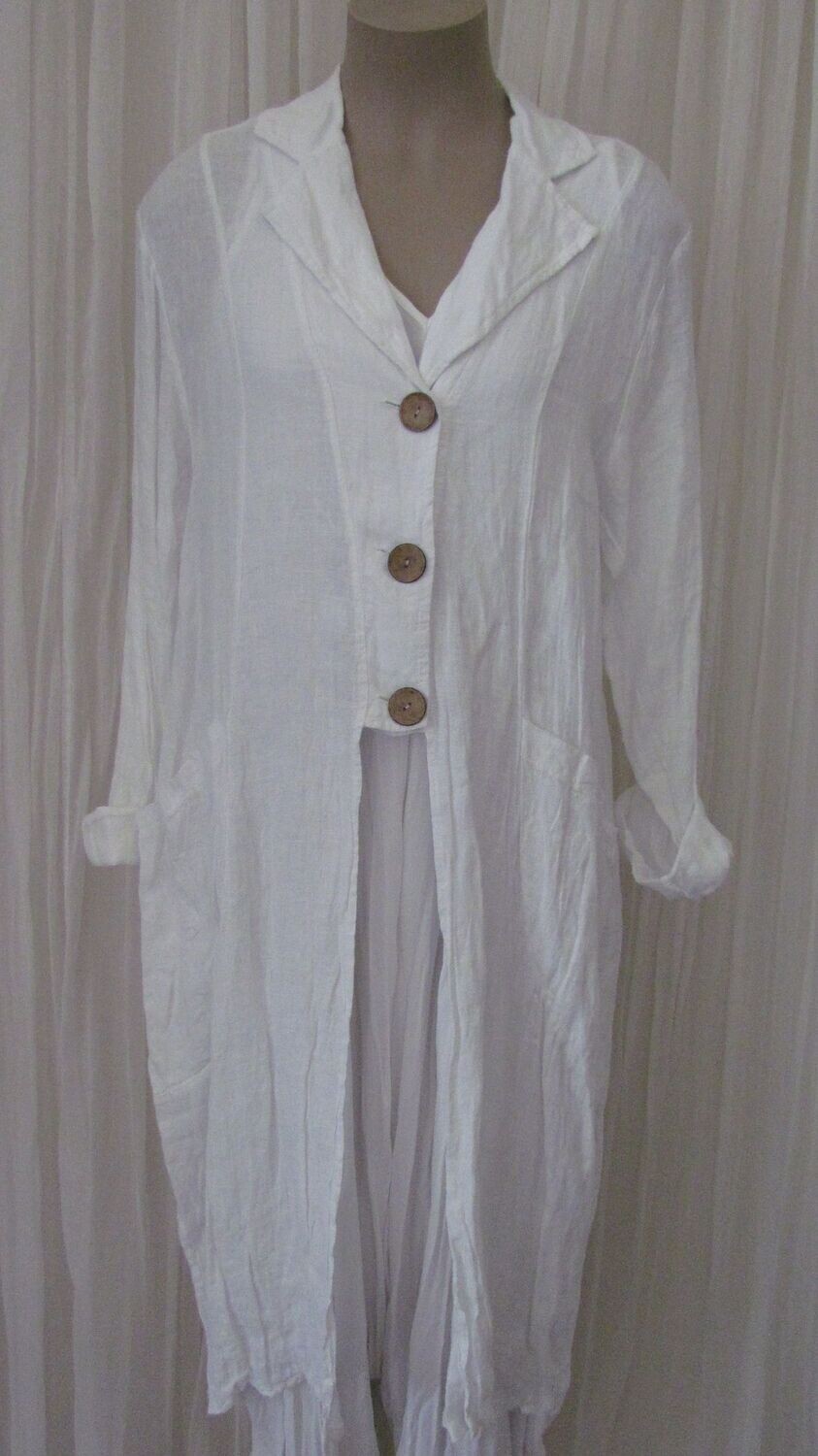 White Linen Coat