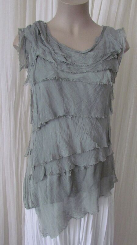 Khaki Silk Tiered Ruffle Tunic Khaki Silk Tiered Ruffle Tunic