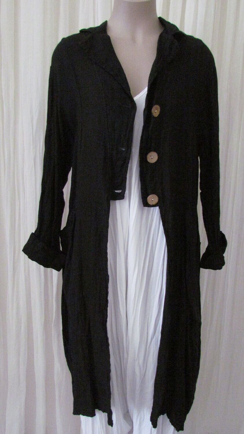 Black Linen Coat