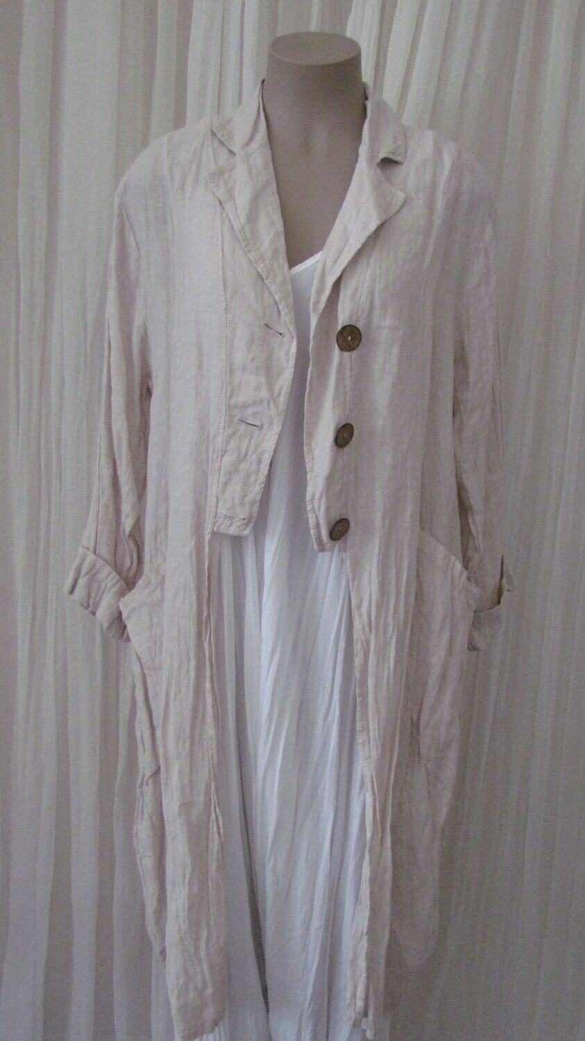 Beige Linen Coat