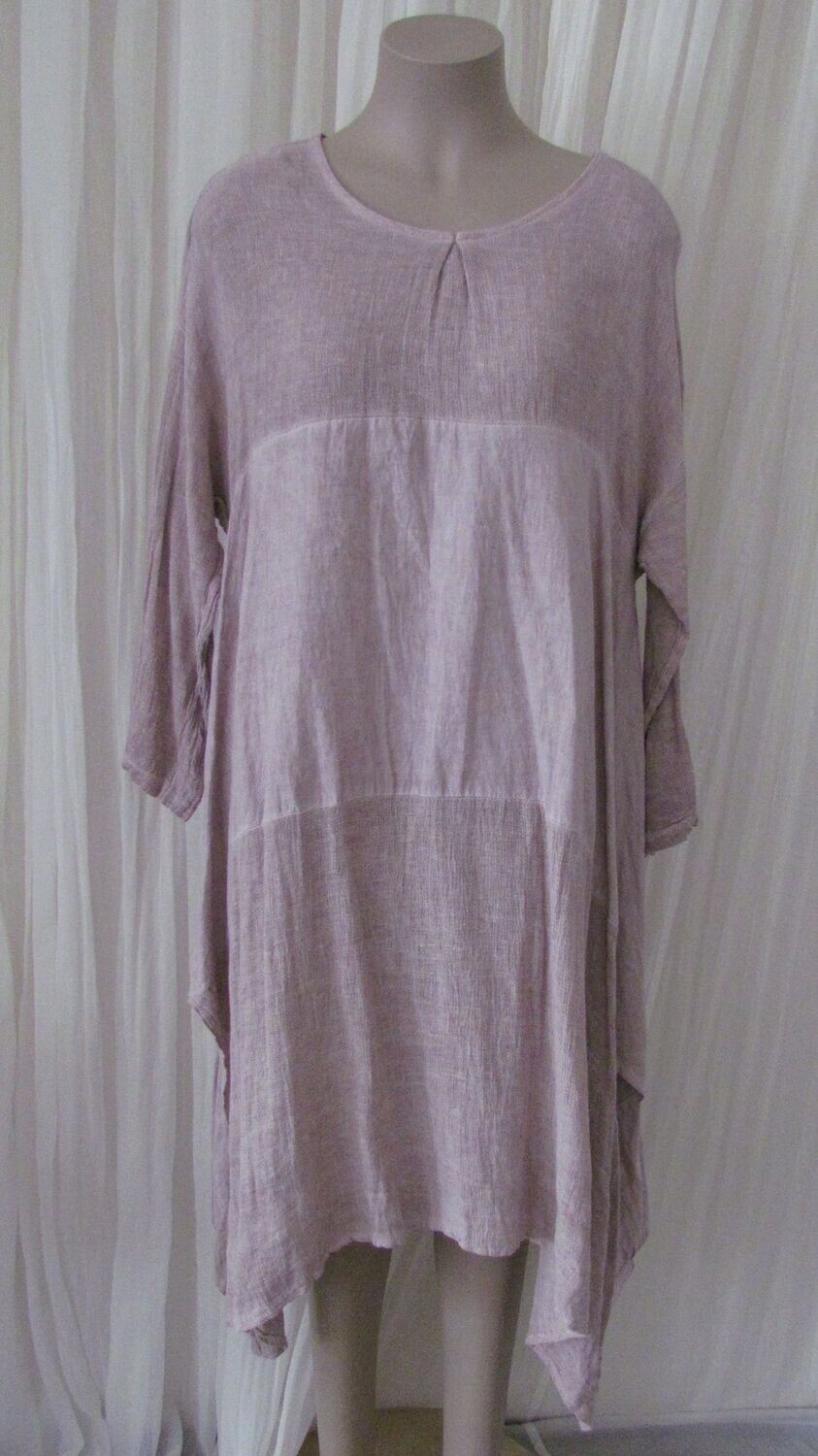 Pink Linen Slouch Dress