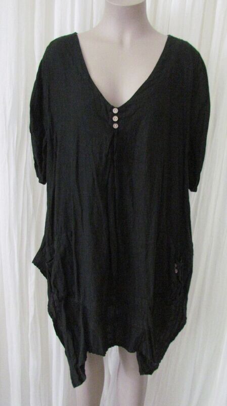 Black Linen Button top Black Linen Button top