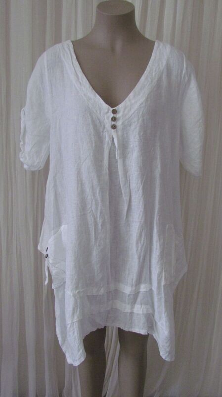 White Linen Button Top White Linen Button Top