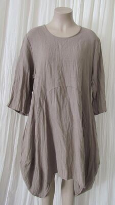 Fungi Washed Linen Slouch Dress
