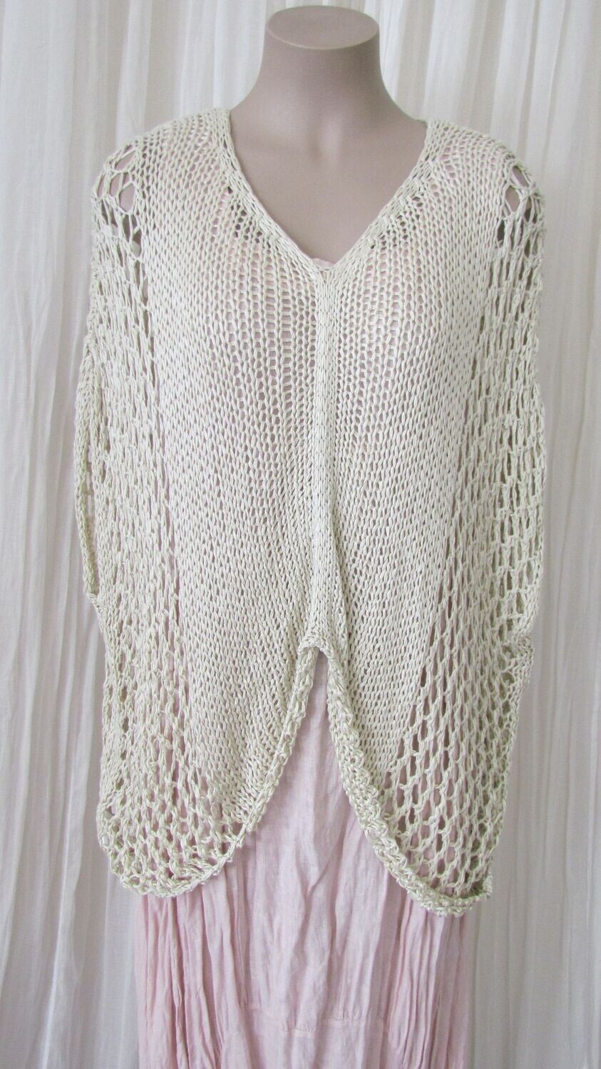 Beige Crochet Beach Cover Up