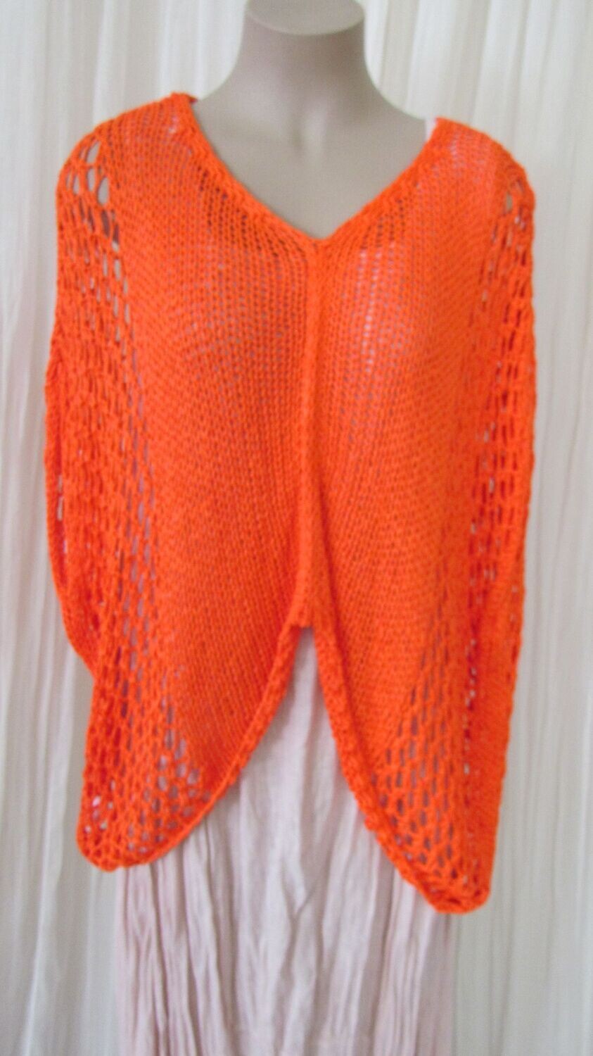 Orange Crochet Beach Cover Up