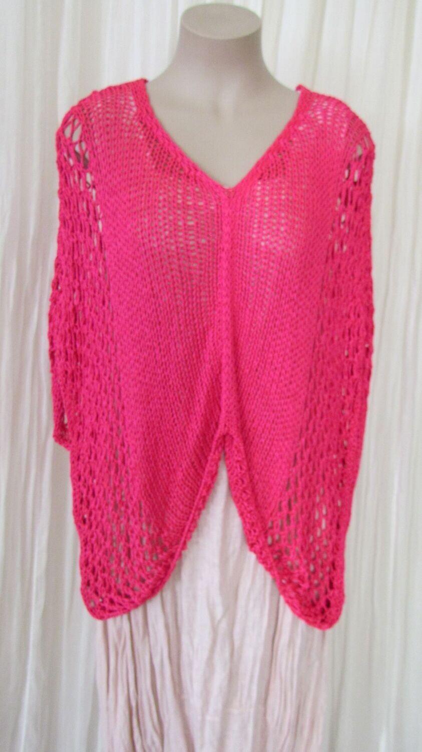Fuchsia Crochet Beach Cover Up