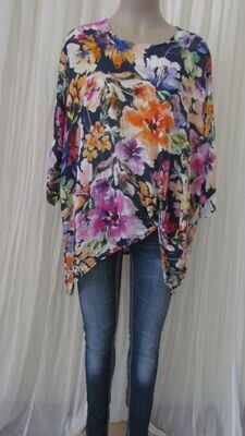Navy Floral Multi Knot Top