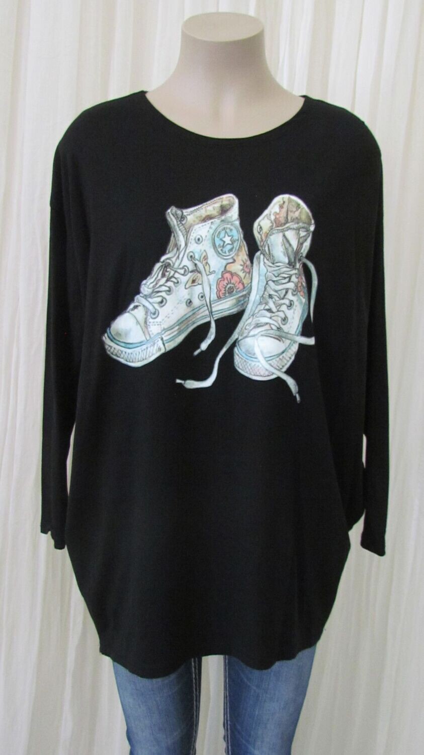 Black Italian LS Boot Top