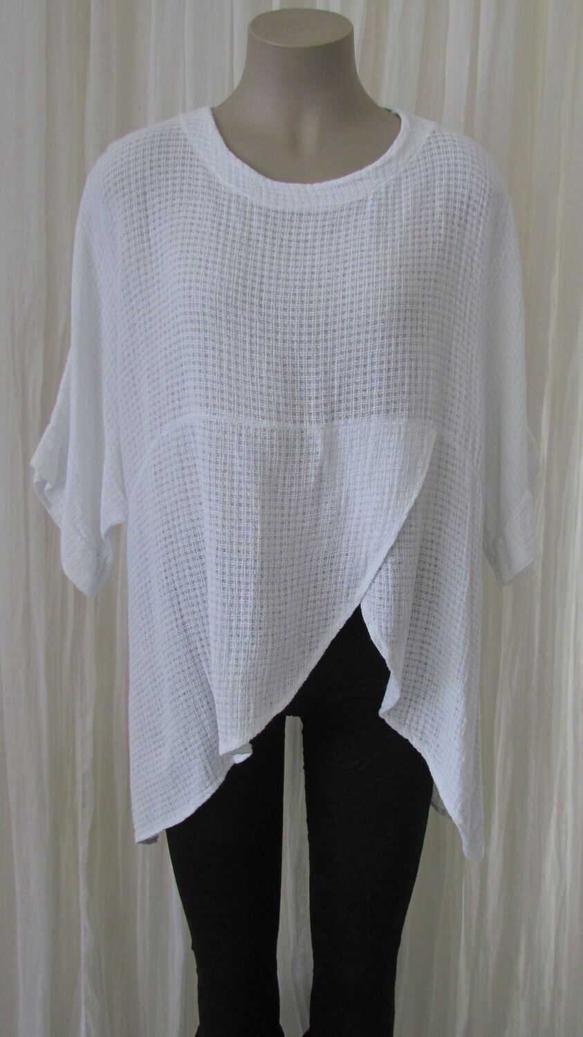 White Cotton Wrap Top