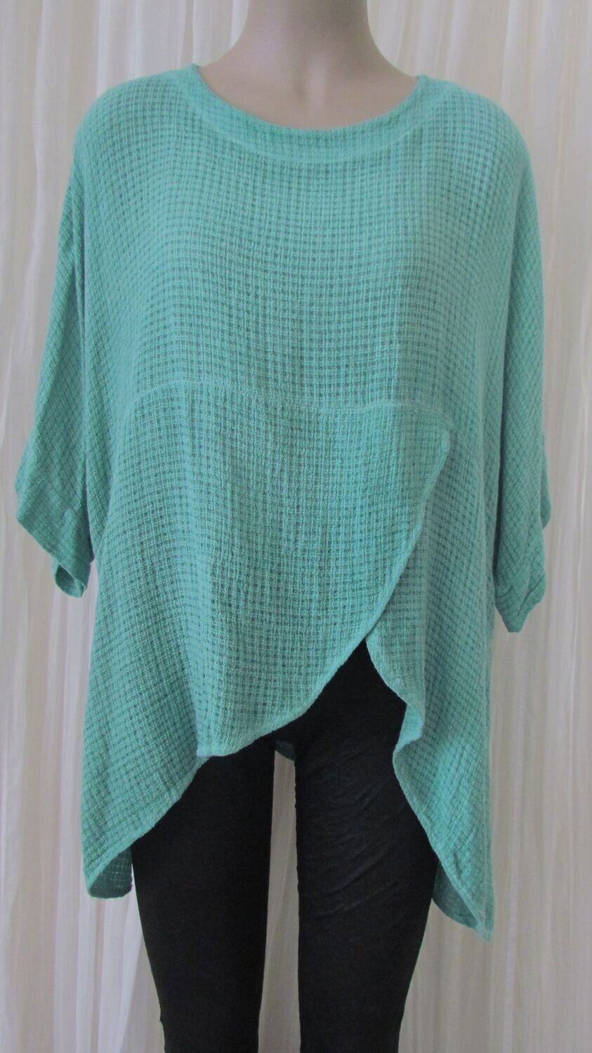 Green Cotton Wrap Top