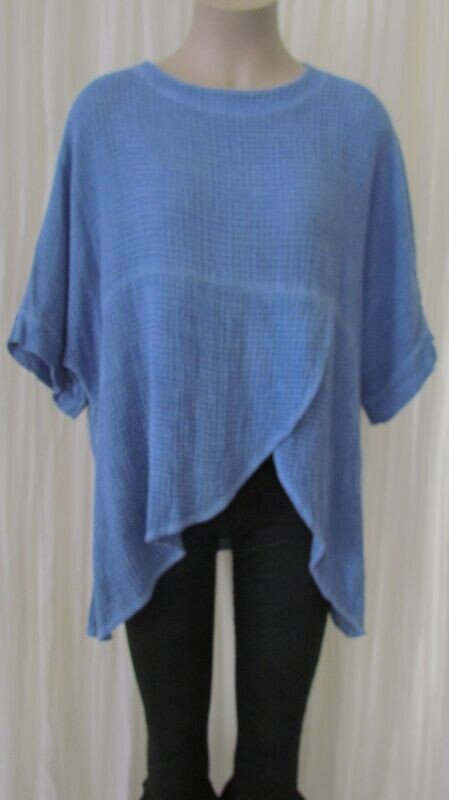 Denim Cotton Wrap Top Denim Cotton Wrap Top