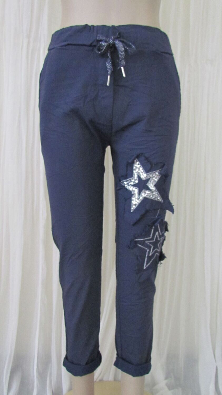 Navy Star Stretch Pants