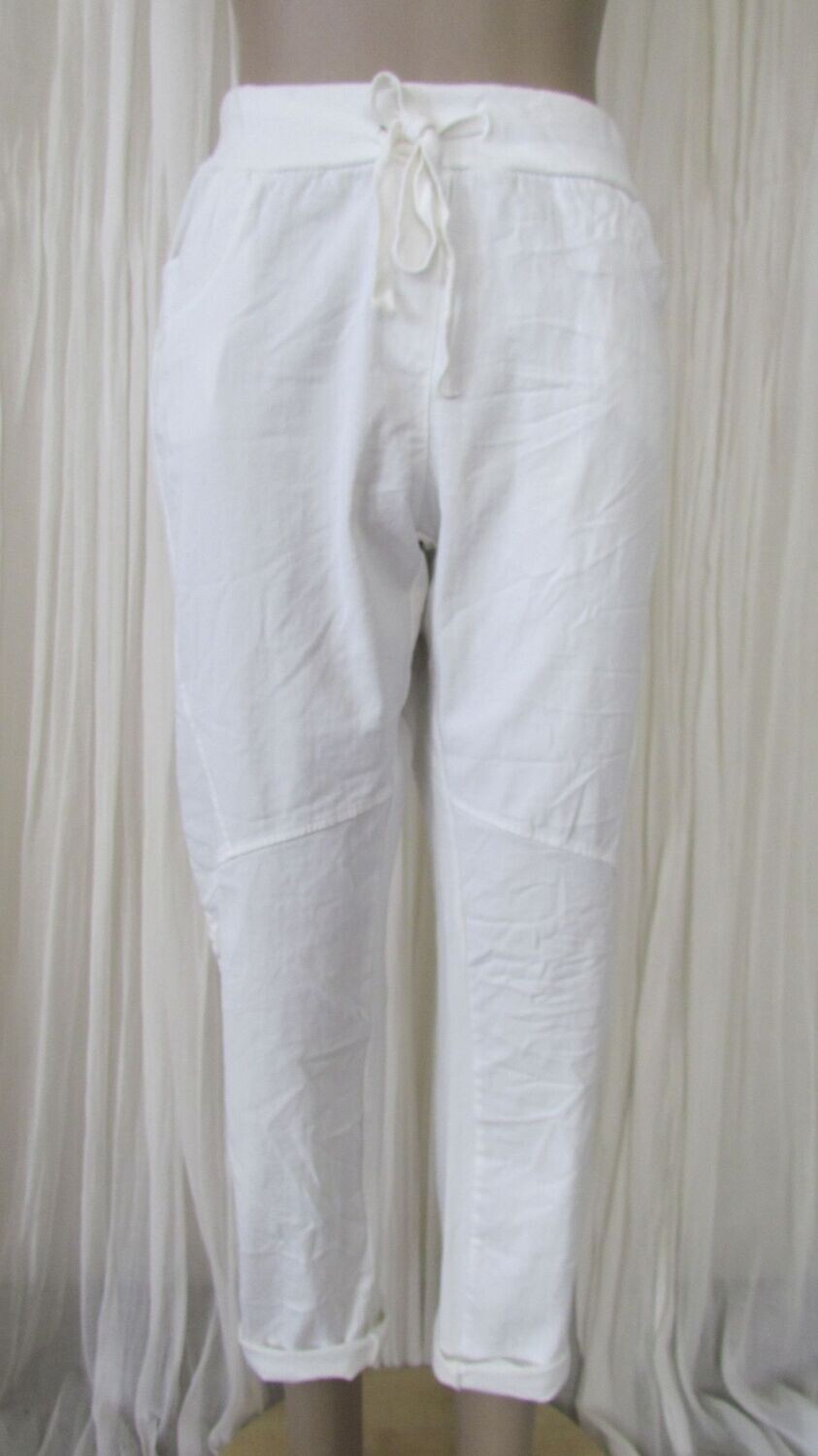 White Cotton Joggers