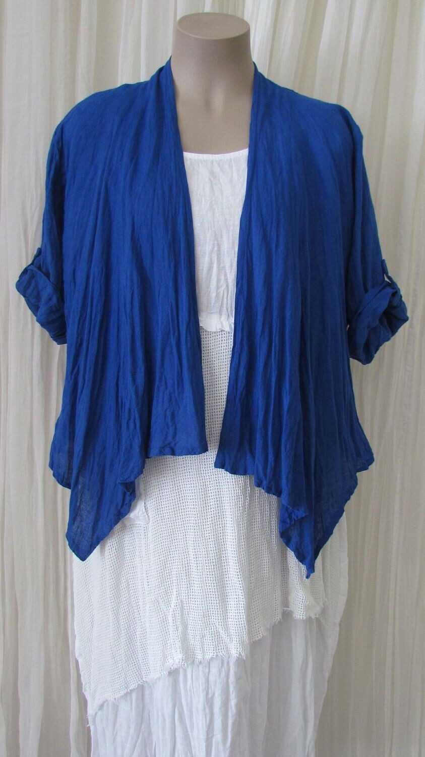 Royal Blue Openfront Waterfall Jacket
