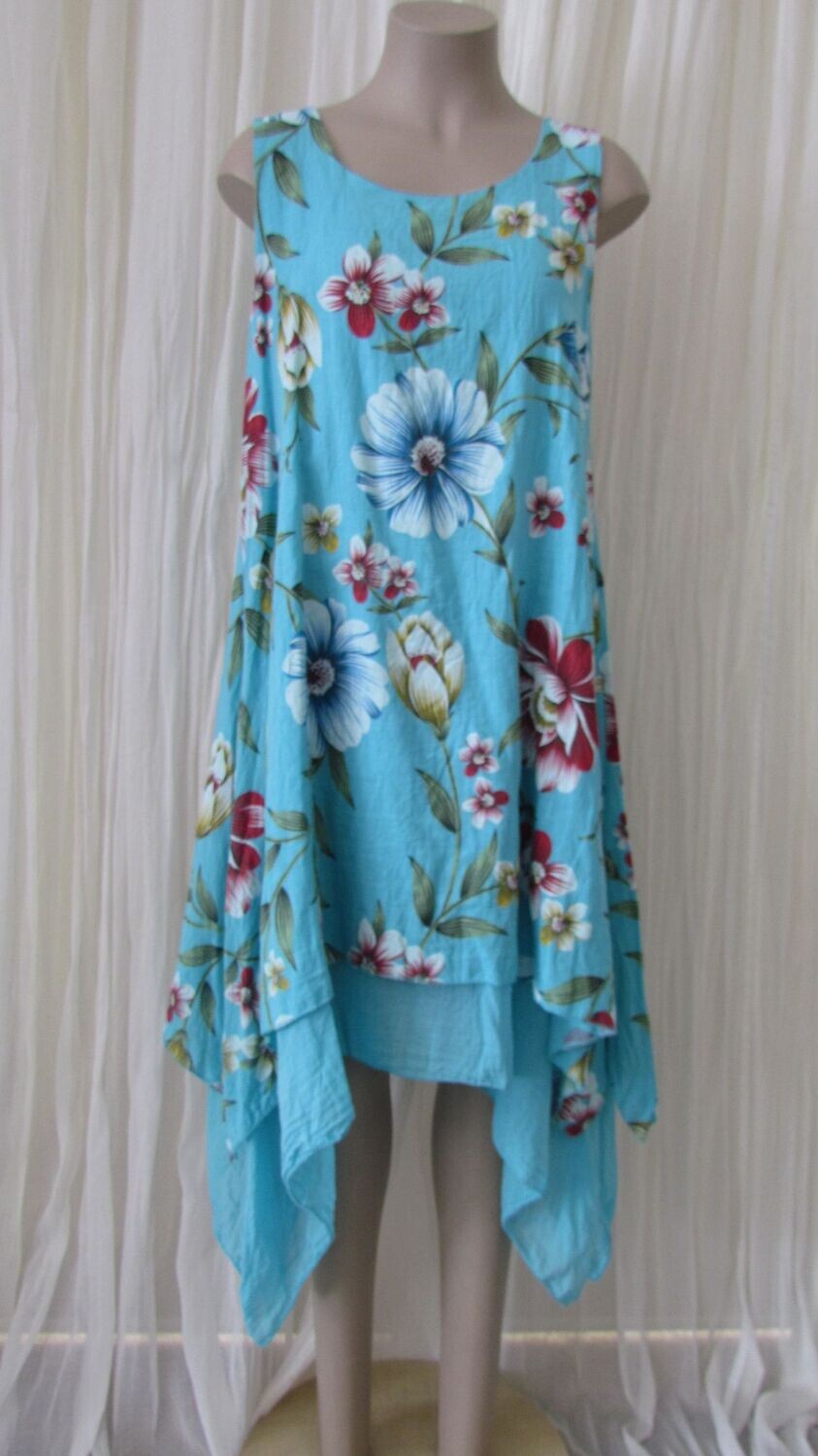 Azure 2 layer Floral Dress