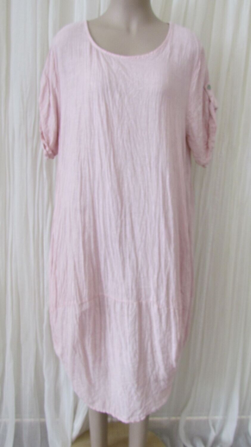 Plain Pink Linen Dress