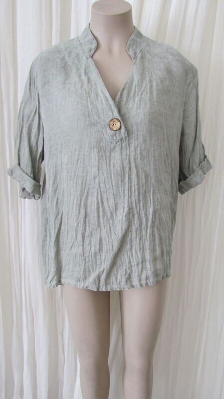 Khaki Linen Hi Lo Top Khaki Linen Hi Lo Top