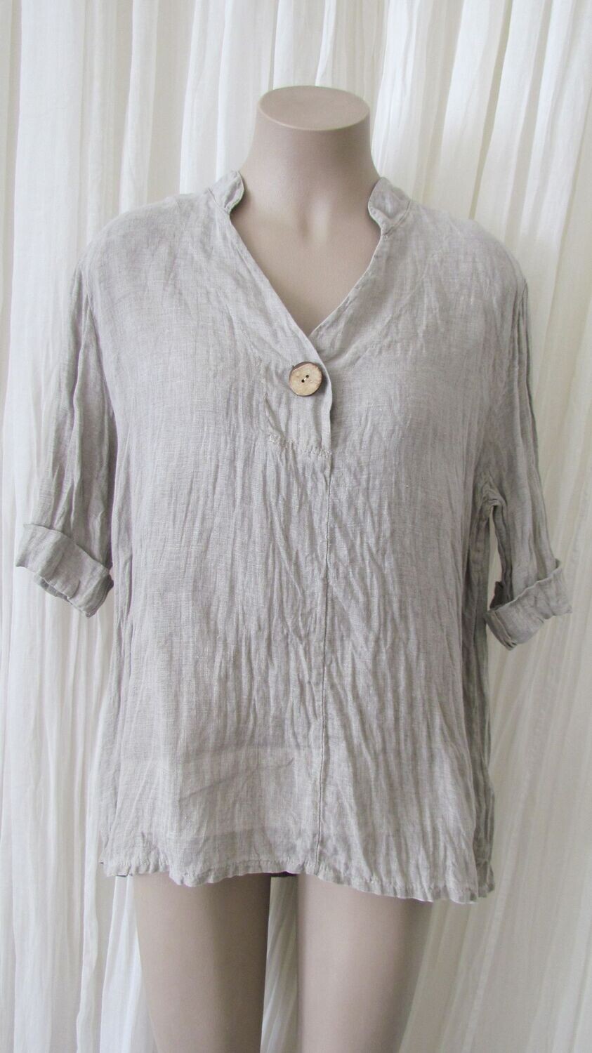 Mocha Linen Hi Lo Top