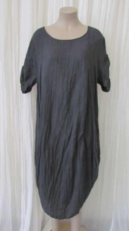 Plain Charcoal Linen Dress Plain Charcoal Linen Dress