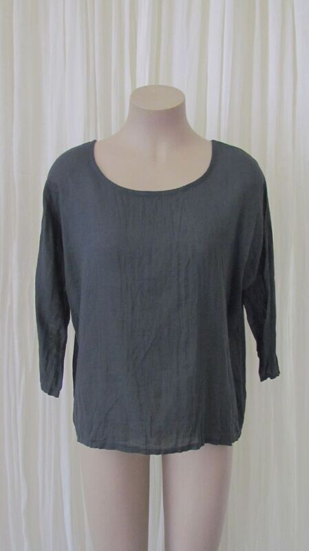 Charcoal Linen Crop Top Charcoal Linen Crop Top