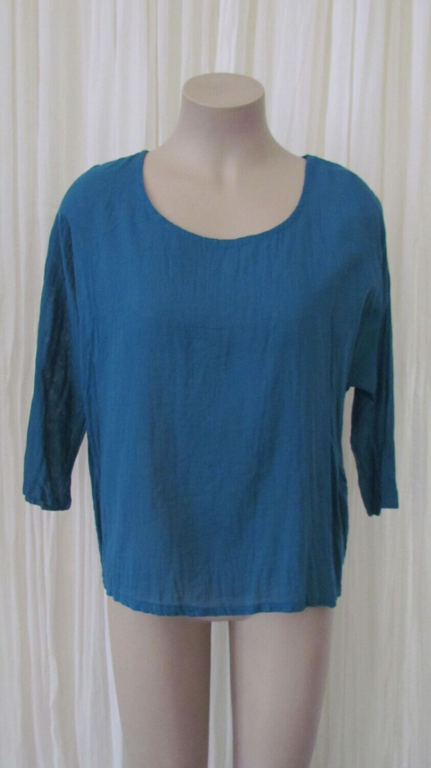 Teal Linen Crop Top