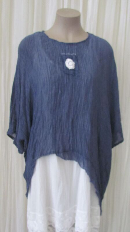 Denim Crushed Linen Top