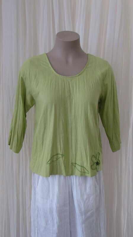 Lime Crop Linen Top