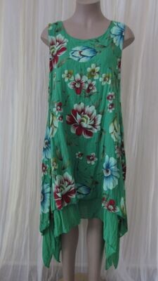 Green 2 Layer Floral Dress