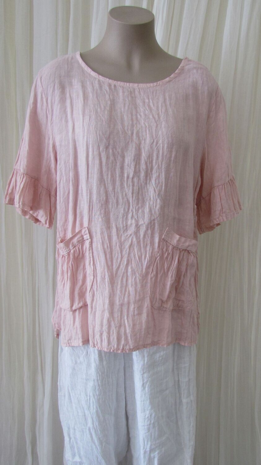 Pink Linen Top