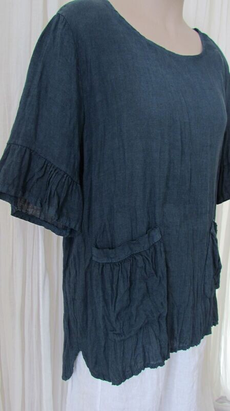 Teal Linen Top