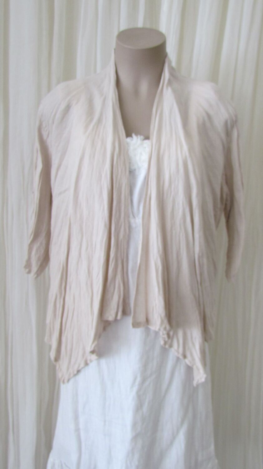 Beige Openfront Waterfall Jacket