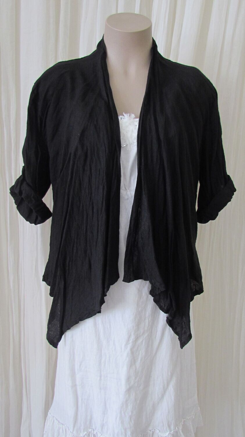 Black Opefront Waterfall Jacket