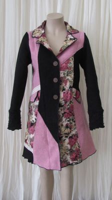 Pink Wool Detailed Floral Jacket