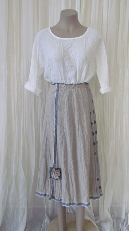 Natural Denim Section Skirt