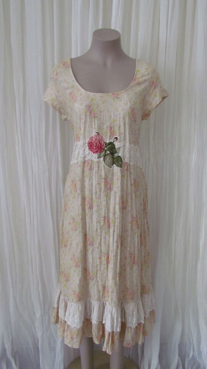 Country Floral Frilled Lace Dress