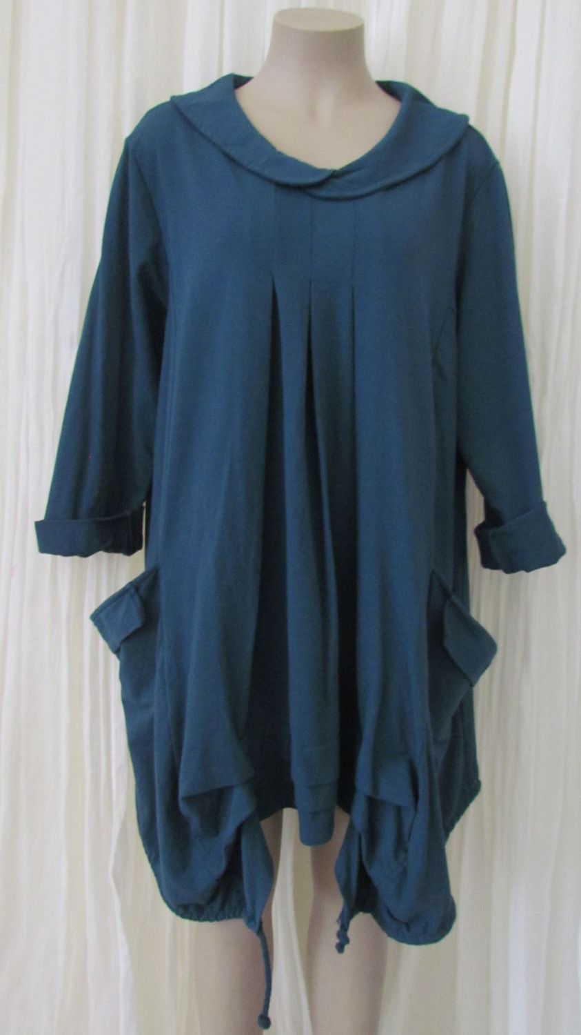Teal Cotton Oversized Top