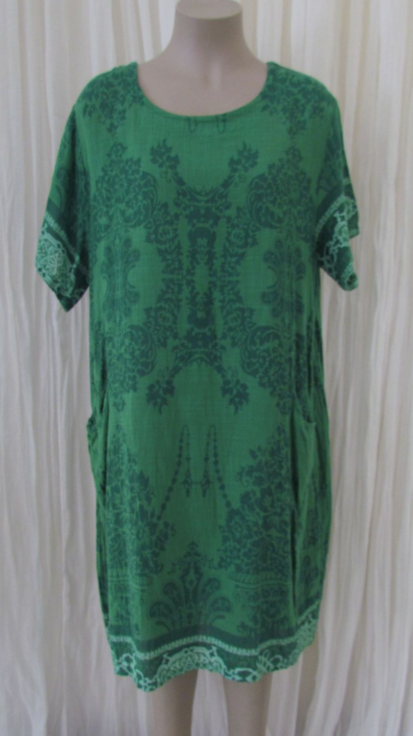 Green Digital Printed Cotton Dress