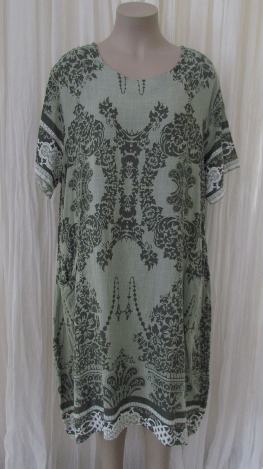 Khaki Digital Printed Cotton Dress