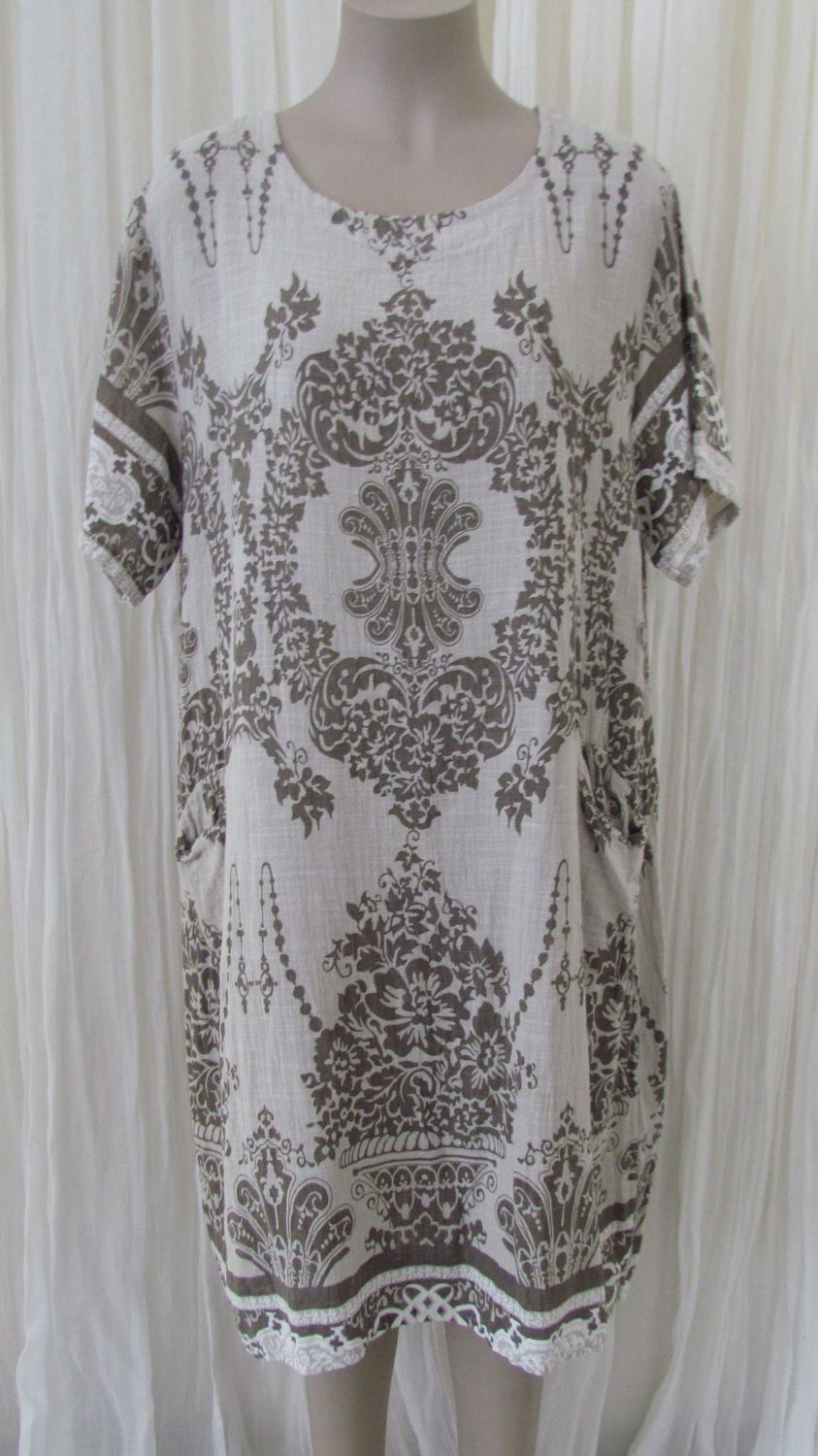 Mocha Digital Printed Cotton Dress