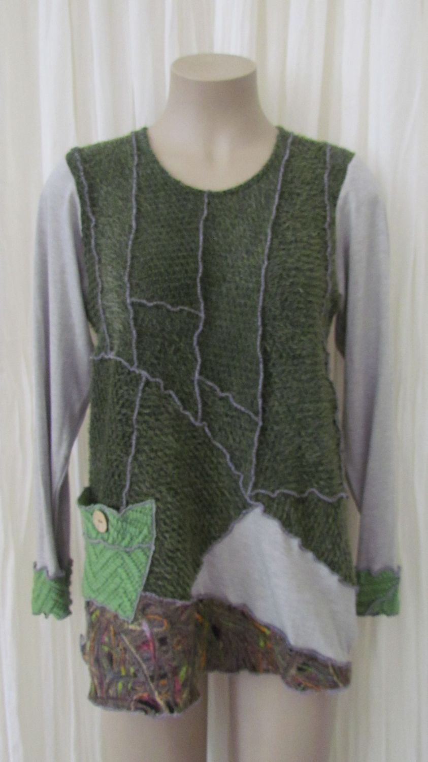 Green Merino Section Top
